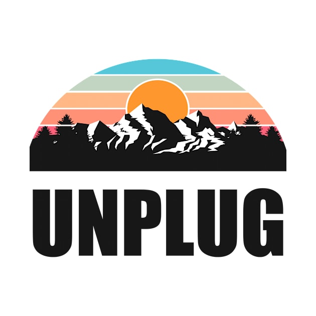 UNPLUG Colorful Mountain Sunset Scratched Rough Design With Snow on the mountain peaks by Musa Wander