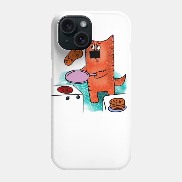 Cat cooking shef Phone Case by maryglu