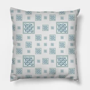 Multi grid in soft blue grey. A fresh, clean geometric pattern. Pillow