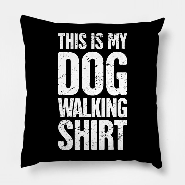 Funny Dog Walking Gift For Dog Walker Pillow by MeatMan