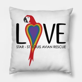 Parrot Love Rainbow Pillow