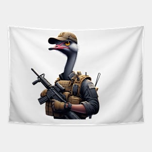 Tactical Ostrich Tapestry