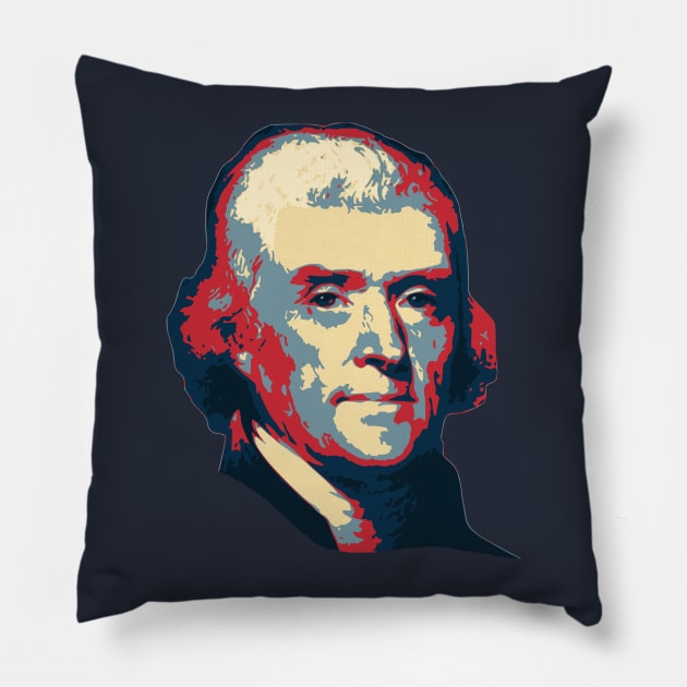 Thomas Jefferson Pop Art Pillow by Nerd_art