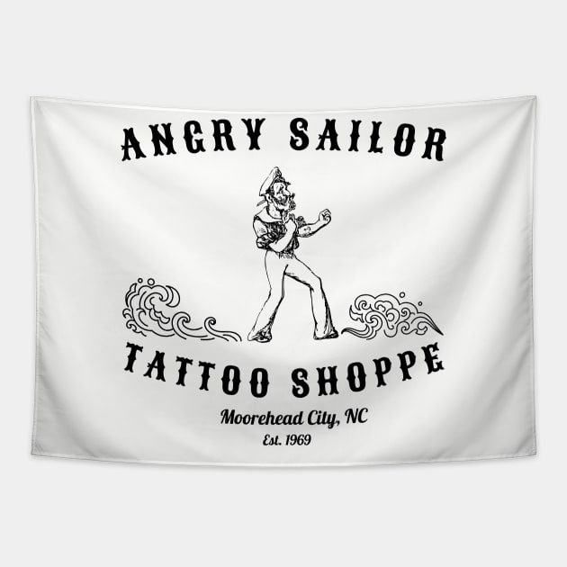 Angry Sailor Tattoo Shoppe Tapestry by Vince and Jack Official