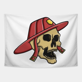 Fire Fighter Skull Tapestry