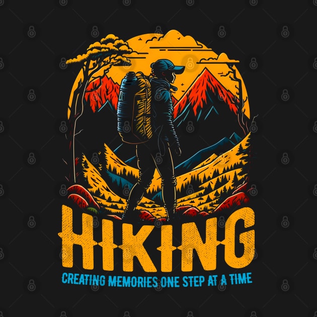 Hiking: Creating memories one step at a time Funny by T-shirt US