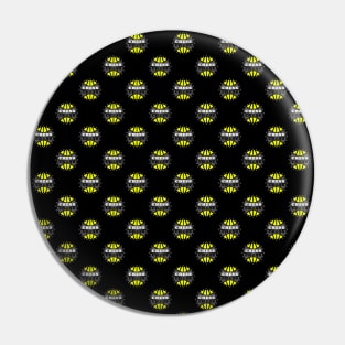 Chess Logo in Black, White and Yellow Pattern Pin