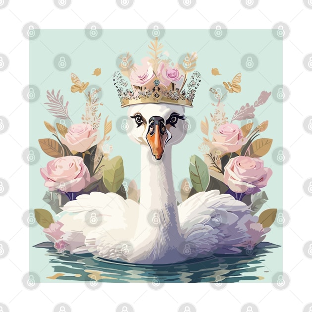 The Flower-Crowned Swan by tubiela's