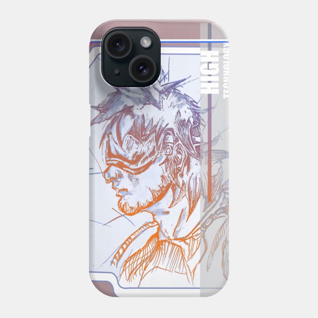 Sketch boy anime cyberpunk Phone Case by Estef Mos Art