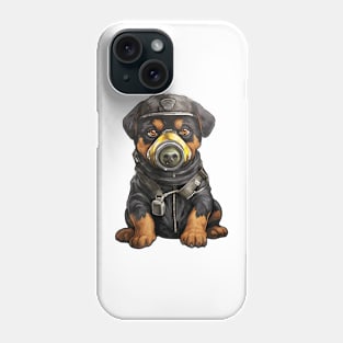 Rottweiler Dog Wearing Gas Mask Phone Case