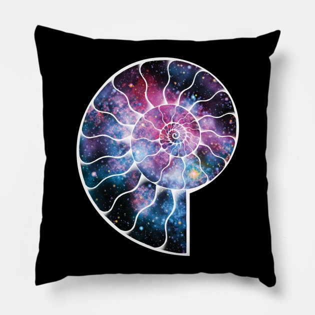 Ammonite & Space II Pillow by MaratusFunk