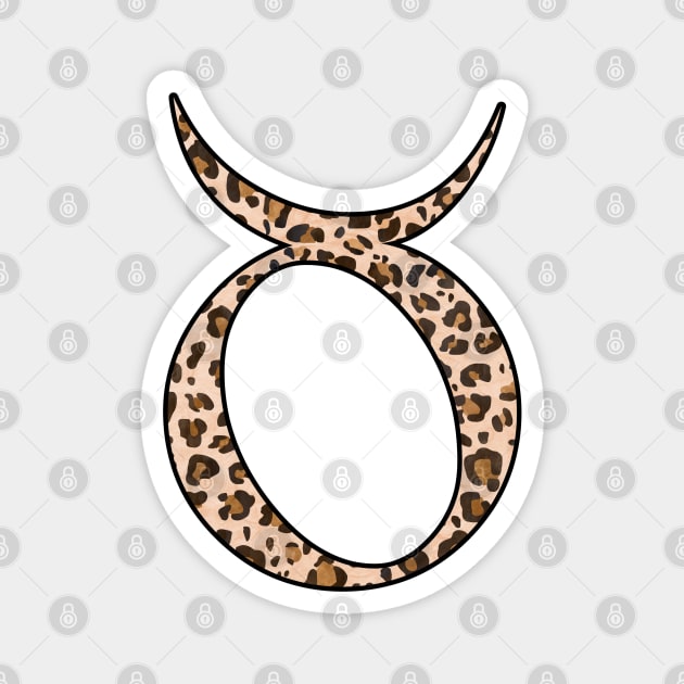 Taurus Zodiac Horoscope Symbol in Leopard Print Magnet by bumblefuzzies