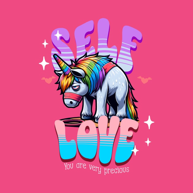 Self Love Unicorn, Love Yourself, Self Care but inappropriate , Motivational yet Cringe by Snoe