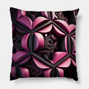 Si-Fi Electro, with pattern, realistic, photo, black, pink Pillow