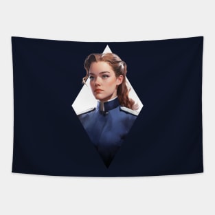 Stellar Officer's Gaze - Sci-Fi Tapestry