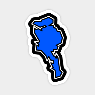 Quadra Island BC Outline - Indigo Blue Silhouette - Quadra Island Magnet