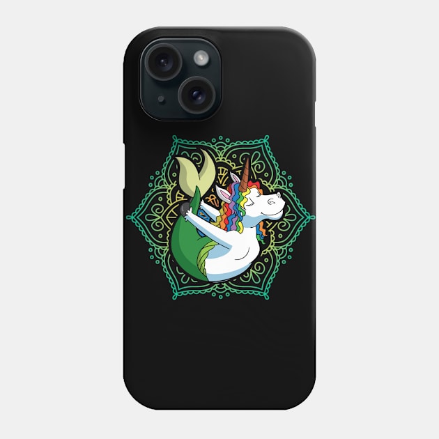 Yoga Meditate Unicorn Mermaid Mandala Phone Case by E