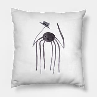 Watercolor Tall Top Hat Spider Pillow