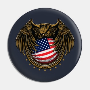 eagle flag America Pin