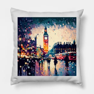 London | Pointillism Pillow