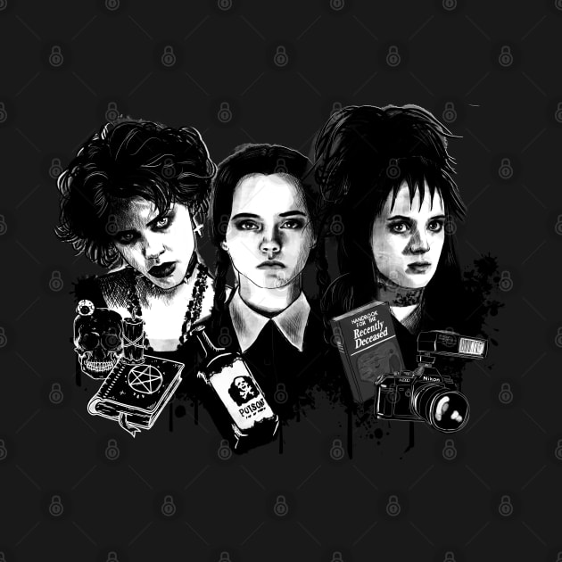 Bad Girls - Wednesday Addams, Nancy Downs and Lydia Deetz by Otracreativa