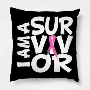 I am a survivor - white text Pillow