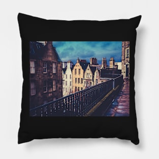 Old Town Edinburgh Buildings Pillow