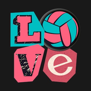 Love Volleyball Heart Volleyball Lovers Players Coach T-Shirt