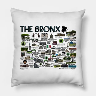 The Bronx Map Art Pillow