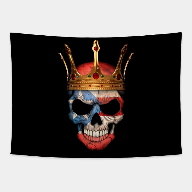 Puerto Rican Flag Skull with Crown Tapestry by jeffbartels