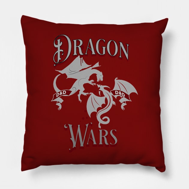 Silver Dragon Wars Pillow by Bootylicious