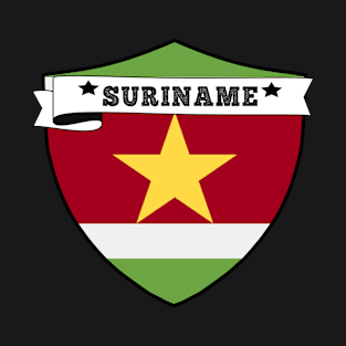 SURINAME COUNTRY SHIELD, MINIMALIST SURINAME FLAG, I LOVE SURINAME , BORN IN SURINAME , SURINAME BADGE SHIELD T-Shirt