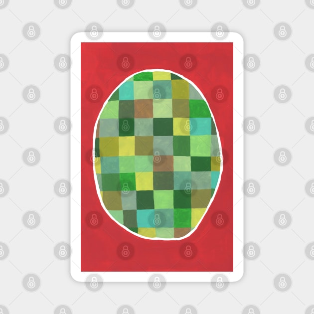 Abstract green egg Magnet by Aidi Riera