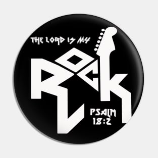 The Lord is my rock from Psalm 18:2, with guitar and white text Pin