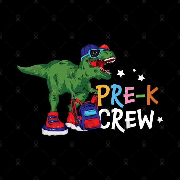 Funny T-Rex Back To School Pre-K Crew Pre Kindergarten Gift by BadDesignCo