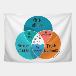 Venn Diagram Cats Sleep all day Trash the house Scream at night Tapestry