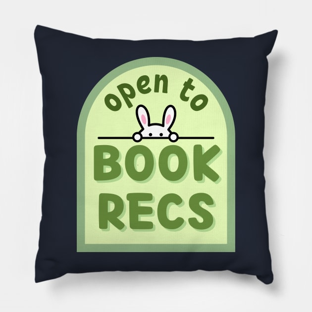 Open to book recs Pillow by medimidoodles