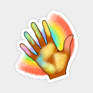 VSCO chalk rainbow hand Magnet