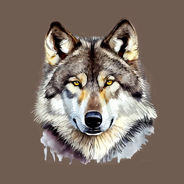 Wolf Art, Watercolor Painting by KOTOdesign