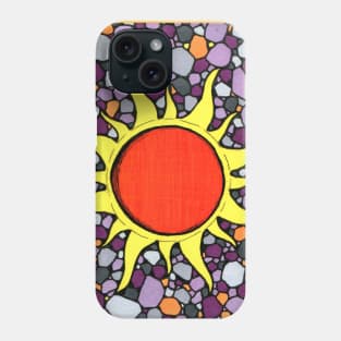 Sun with Gray and Purple background Phone Case