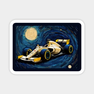 FORMULA 1 BOLIDE, Van Gogh style, F1, grand prix, 2024 Magnet