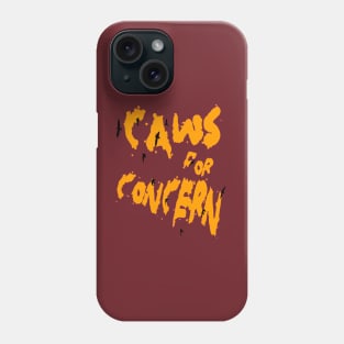 Halloween Ravens Caws For Concern Fun Pun Orange Quote Phone Case