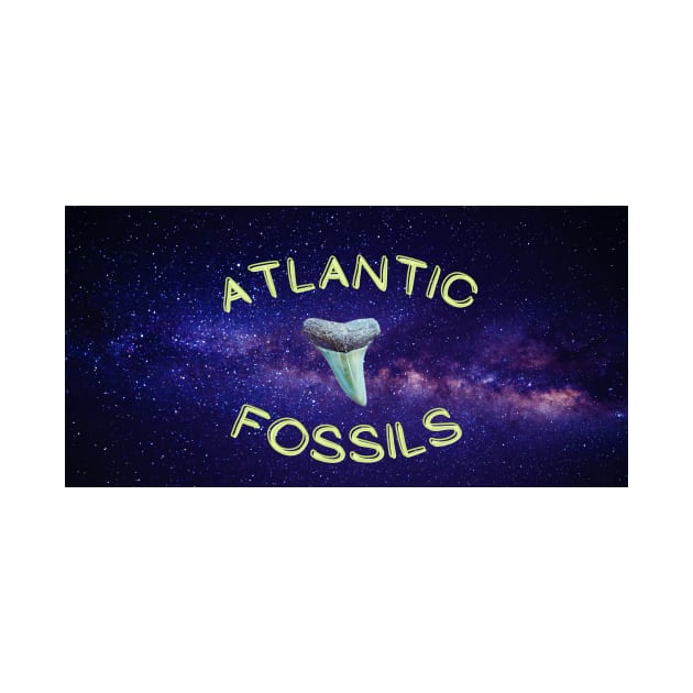 Outer Space Galaxy Purple Nautical Light Blue Atlantic Fossils Shark Tooth Print by AtlanticFossils