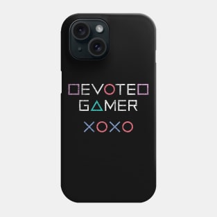 Devoted Gamer (White Text on Black) Phone Case