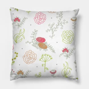 Elegance Seamless pattern with flowers, vector floral illustration in vintage style Pillow