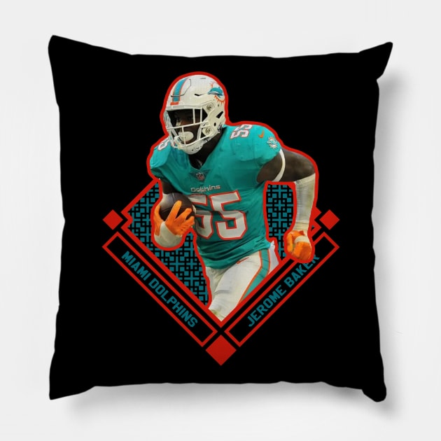 JEROME BAKER MIAMI DOLPHINS Pillow by hackercyberattackactivity