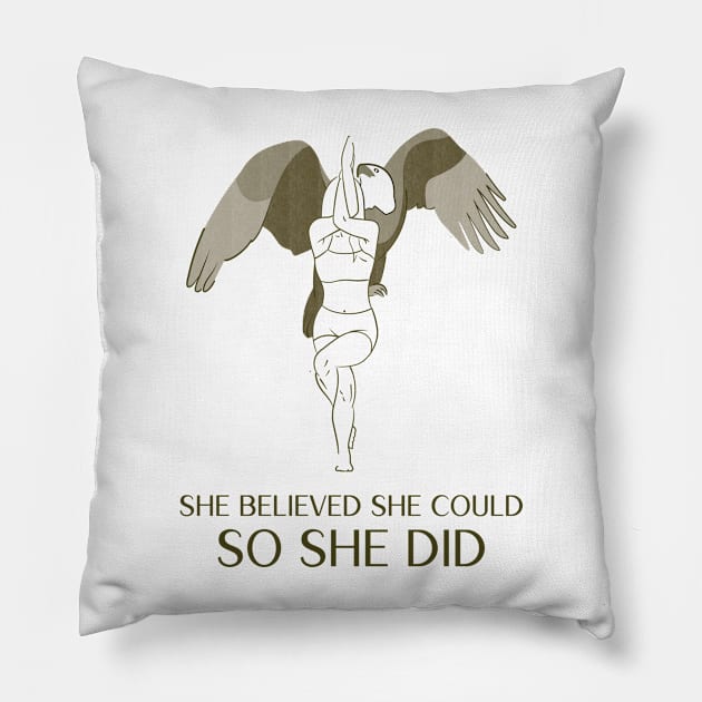 She Believed She Could So She Did Pillow by Andrea Rose