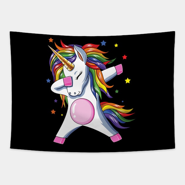 Dabbing Unicorn Birthday Gifts For Girls Tapestry by LotusTee