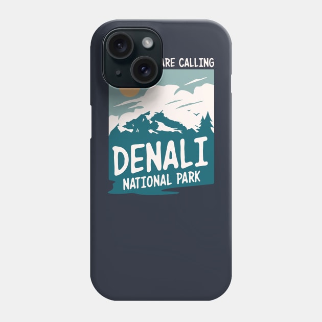 Alaska Denali National Park Retro Vintage Design Phone Case by Terrybogard97