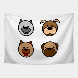 Big Face Costume Dogs Tapestry